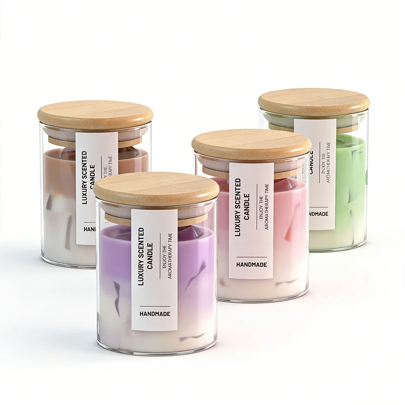 12pcs High Borosilicate Glass Candle Jars, Empty Candle Holders, Aroma Candle Vessels, Glass Storage Containers