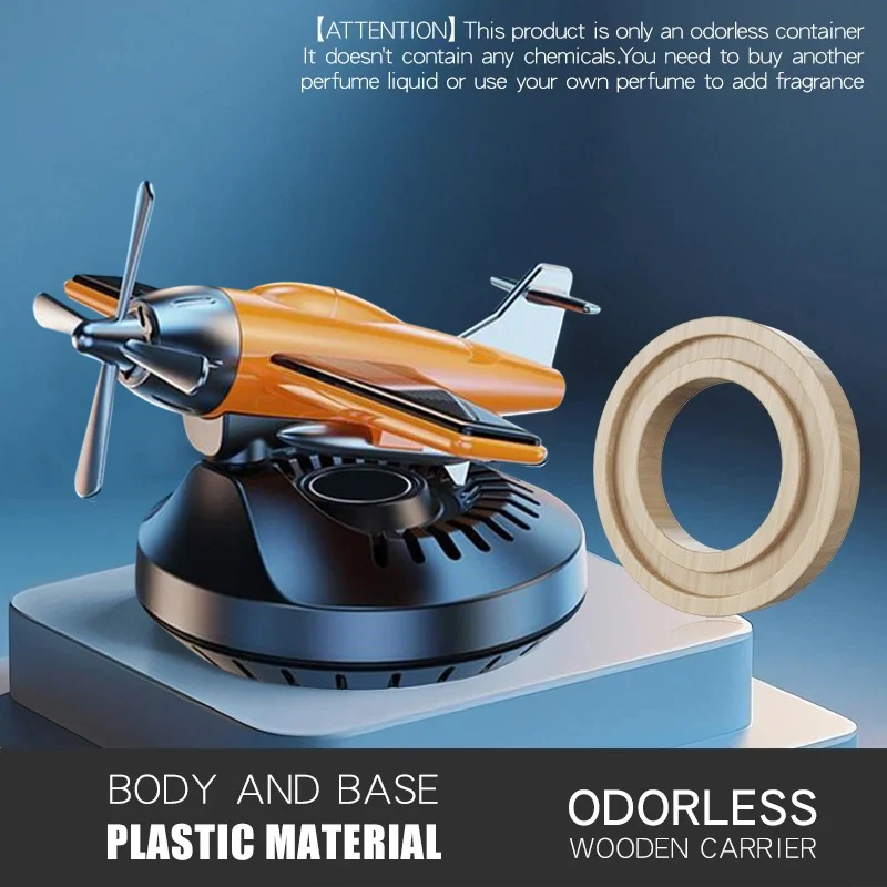 

No Perfume Solar Powered Car Diy Fragrance Diffuser Swinging Rotating Dashboard Plane Ornament Decoration Accessories