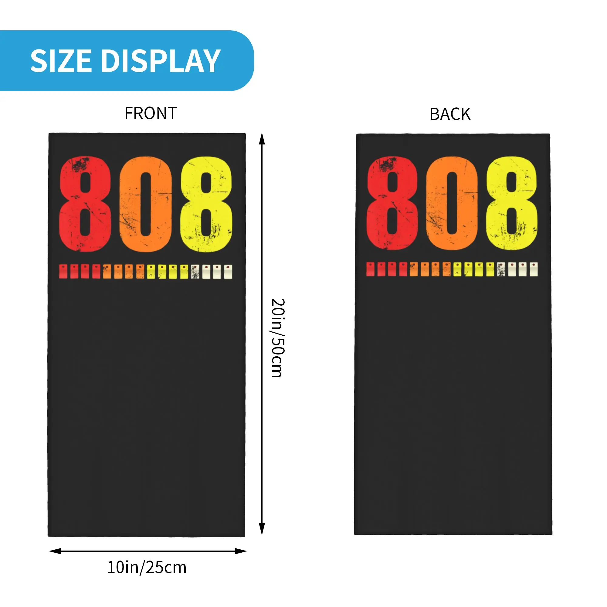808 Classic Music Electronic Drum Machine Bandana Neck Cover Balaclavas Wrap Scarf Printed 80s Headwear Unisex Adult All Season