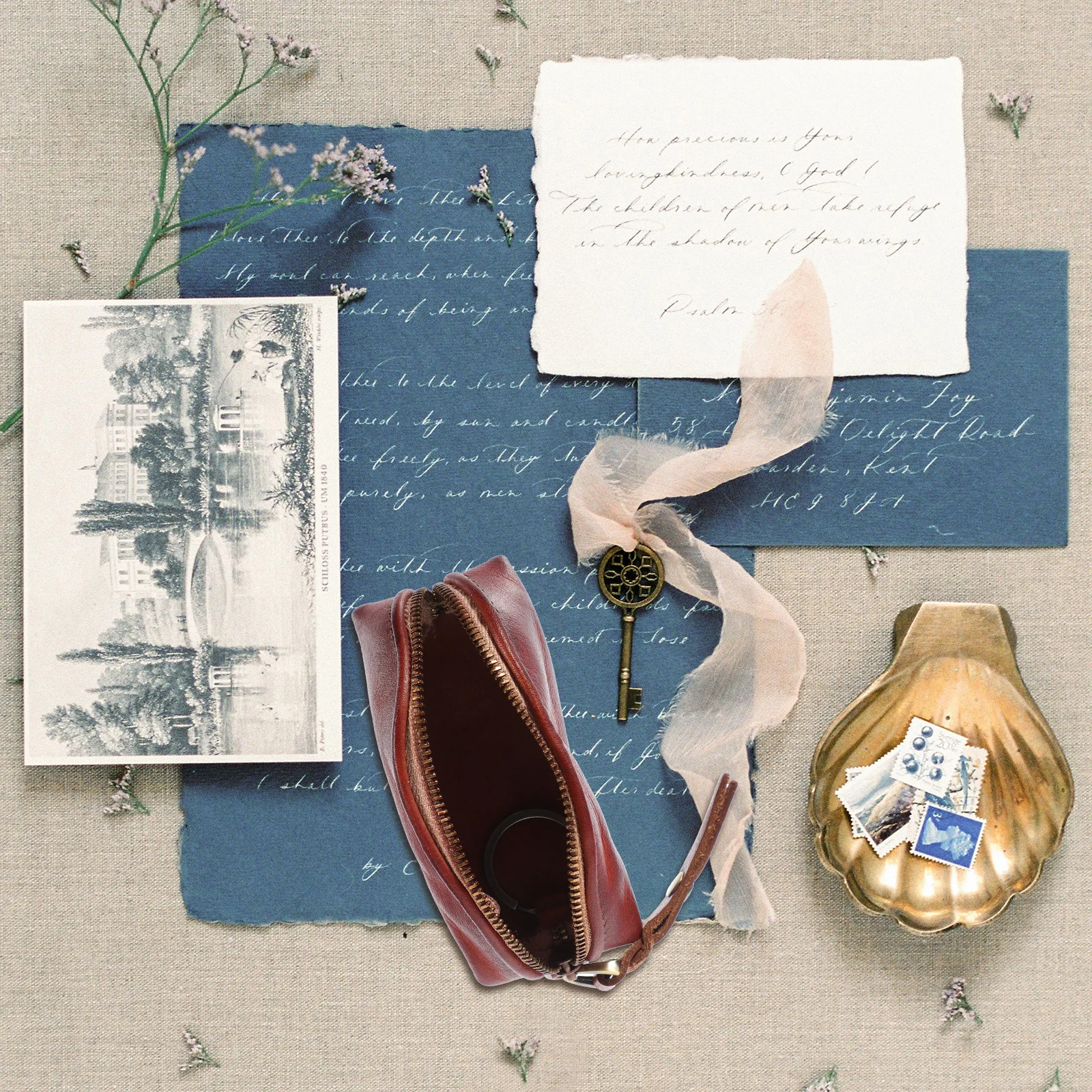 

Vintage Car Key Bag Durable Soft Key Case Portable Pouch for Keys Cards Storage Organizer