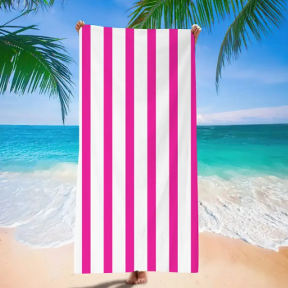 Double-Sided Quick Dry Beach Towel: Soft Velvet & Sunscreen Protection Sand Proof Beach Towel For Travel Swimming