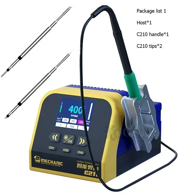 Mechanic C211 C115 72W Intelligent Soldering Station With Electric Soldering Iron T210 Handle Welding Tips For SMD BGA Repair