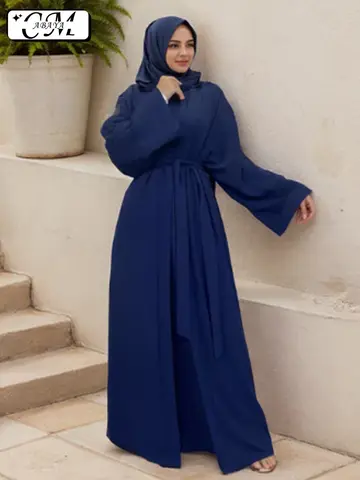 Conjunto de invierno para mujer musulmana, ropa islámica, conjunto de Hijab femenino, Abayas turcas, caftán marroquí, bata paquistaní, vestido modesto Eid