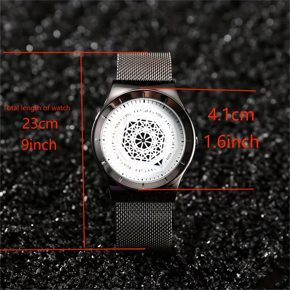 New Concept Creative Pointless Black Technology Watch Men\'s and Women\'s Students Minimalist Fashion Trend Quartz Watch