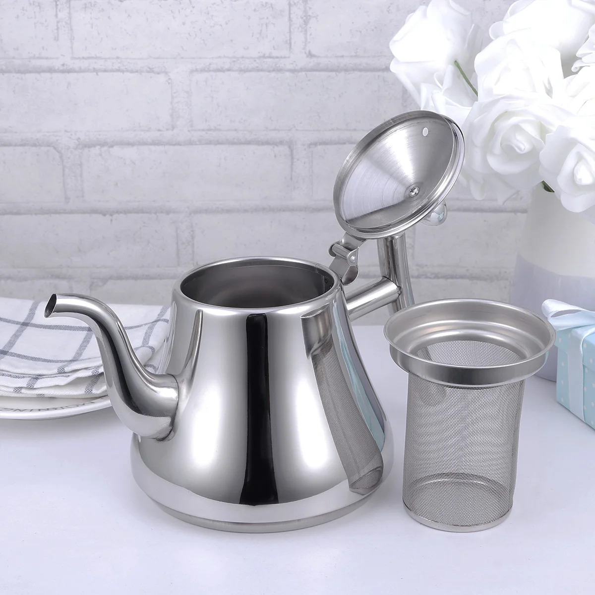 

Stainless Steel Teapot Kettle with Filter Induction Cooker Electric Stovetop Filters