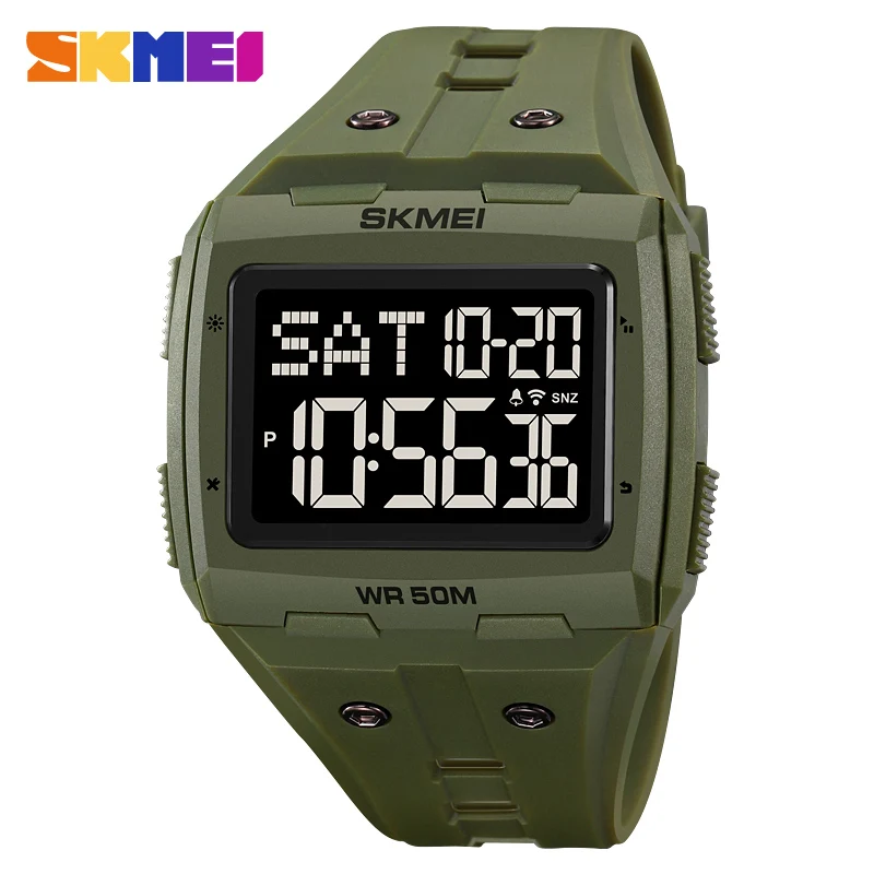 

SKMEI Fashion 50M Waterproof Back Light Stopwatch Digital Wristwatch Multifunctional Countdown Sport Watches Mens Alarm Clock