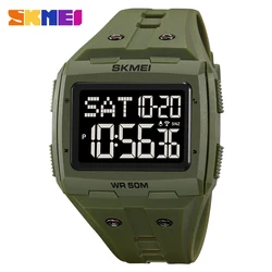 SKMEI Fashion 50M Waterproof Back Light Stopwatch Digital Wristwatch Multifunctional Countdown Sport Watches Mens Alarm Clock