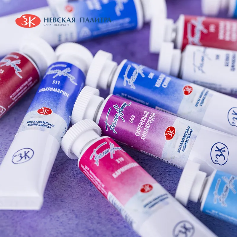Acuarelas rusas White Nights Extra Fine de calidad artística, tubos de 10 ml, nuevo color básico, adecuadas para pintura artística profesional