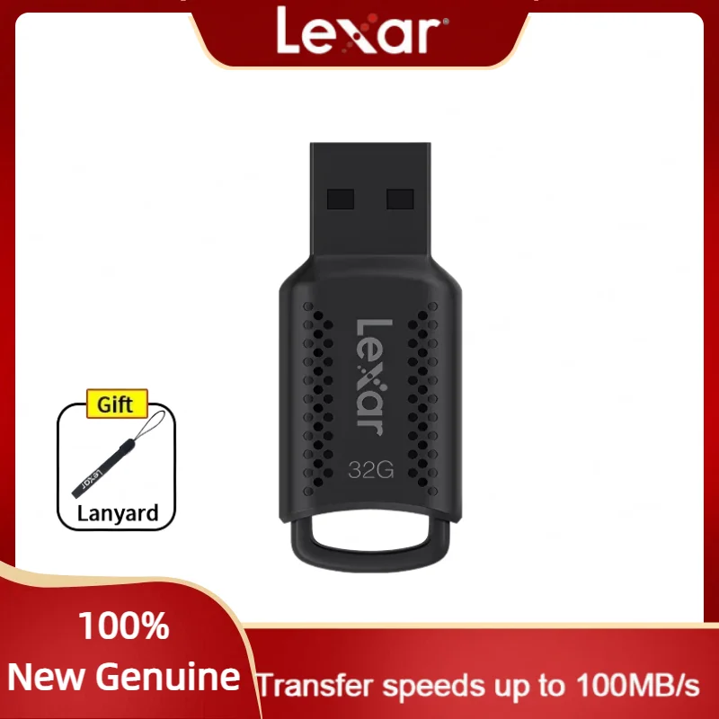Unidad Flash USB Lexar Original V400 USB 3.2, Memoria USB de 32GB 64GB 128GB, Negra, para Computadora