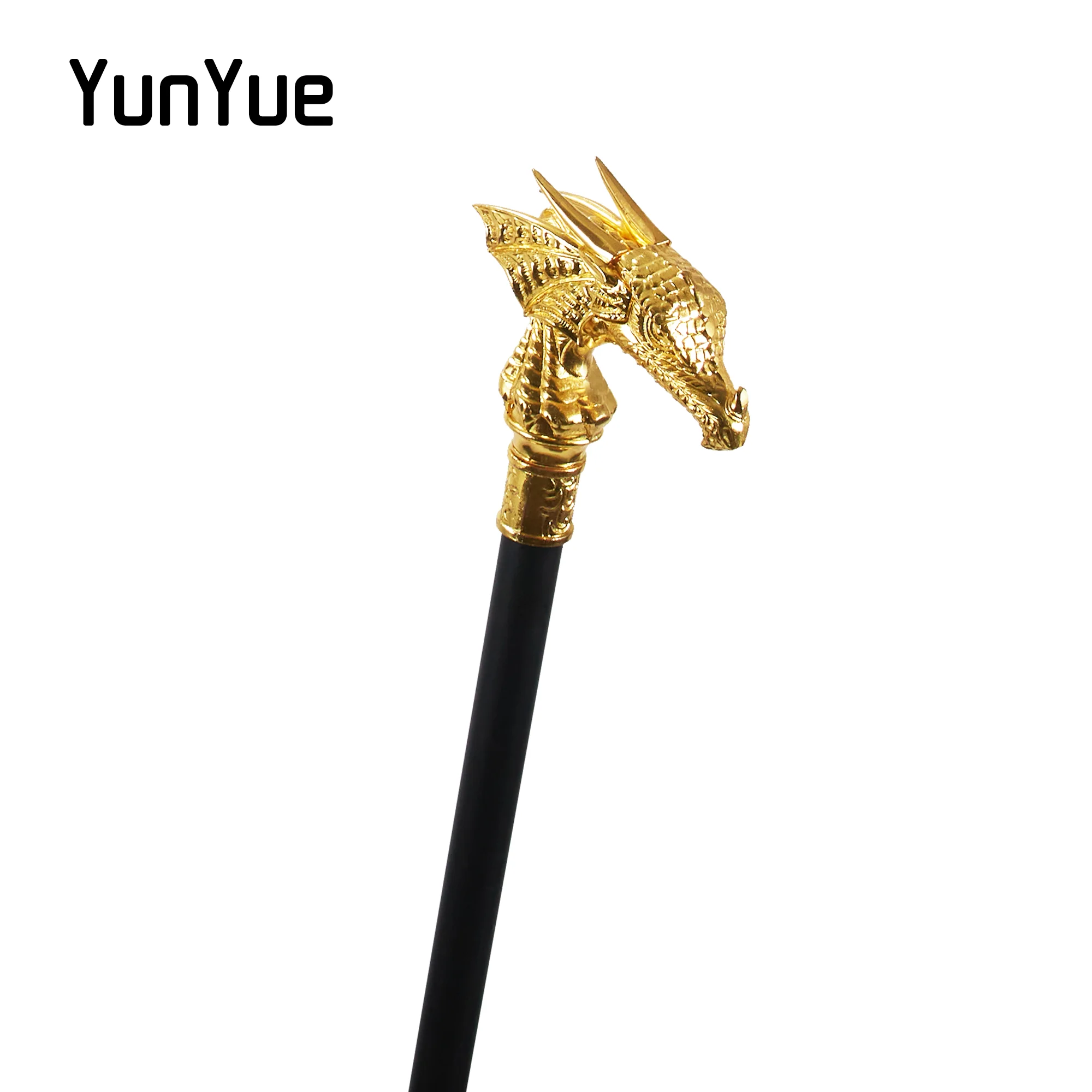 الذهب الفاخرة التنين رئيس المعادن عصا للمشي موضة الفن الزخرفية عصا للمشي خمر شهم أنيقة فيلم حفلة العكاز