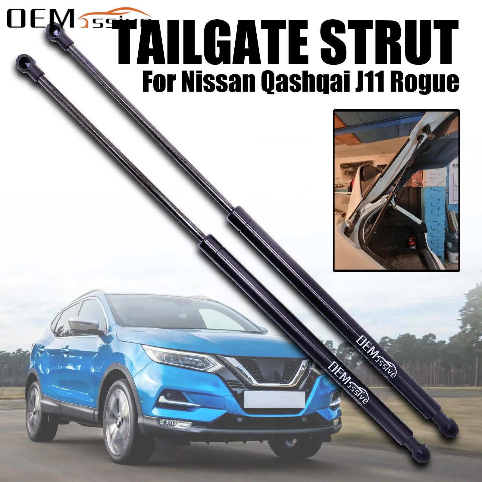 2pcs Tailgate Trunk Gas Struts Springs Lift Supports Shock Holder For Nissan Qashqai J11 2013-2021 Rogue Sport 2014-2020 X-Trail