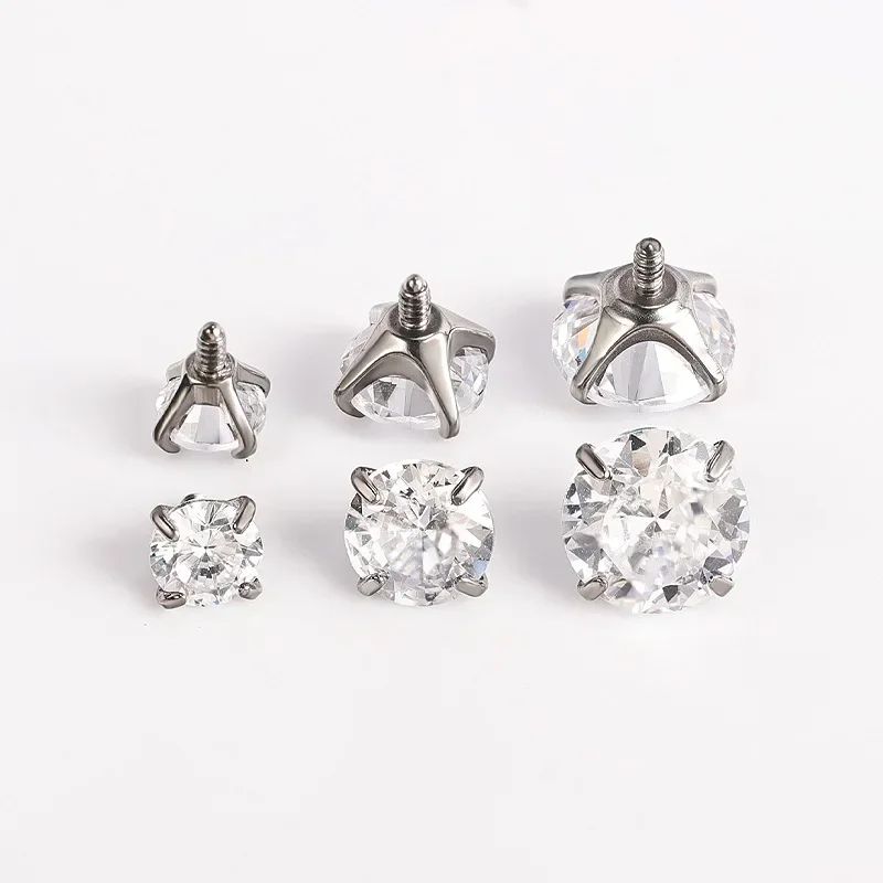 1PCS F136 Titanium Conical Piercing Labret 3-5mm Round Polish Internal Helix Tongue Barbell Lip Ring Earring Jewelry Accessories