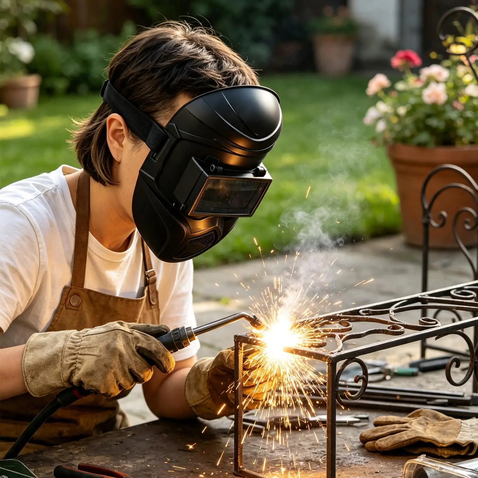 Welder Helmet Auto Darkening Adjustable Breathable Full Hood Welding Face Cover For Grinding Soldering Metalworking Professional