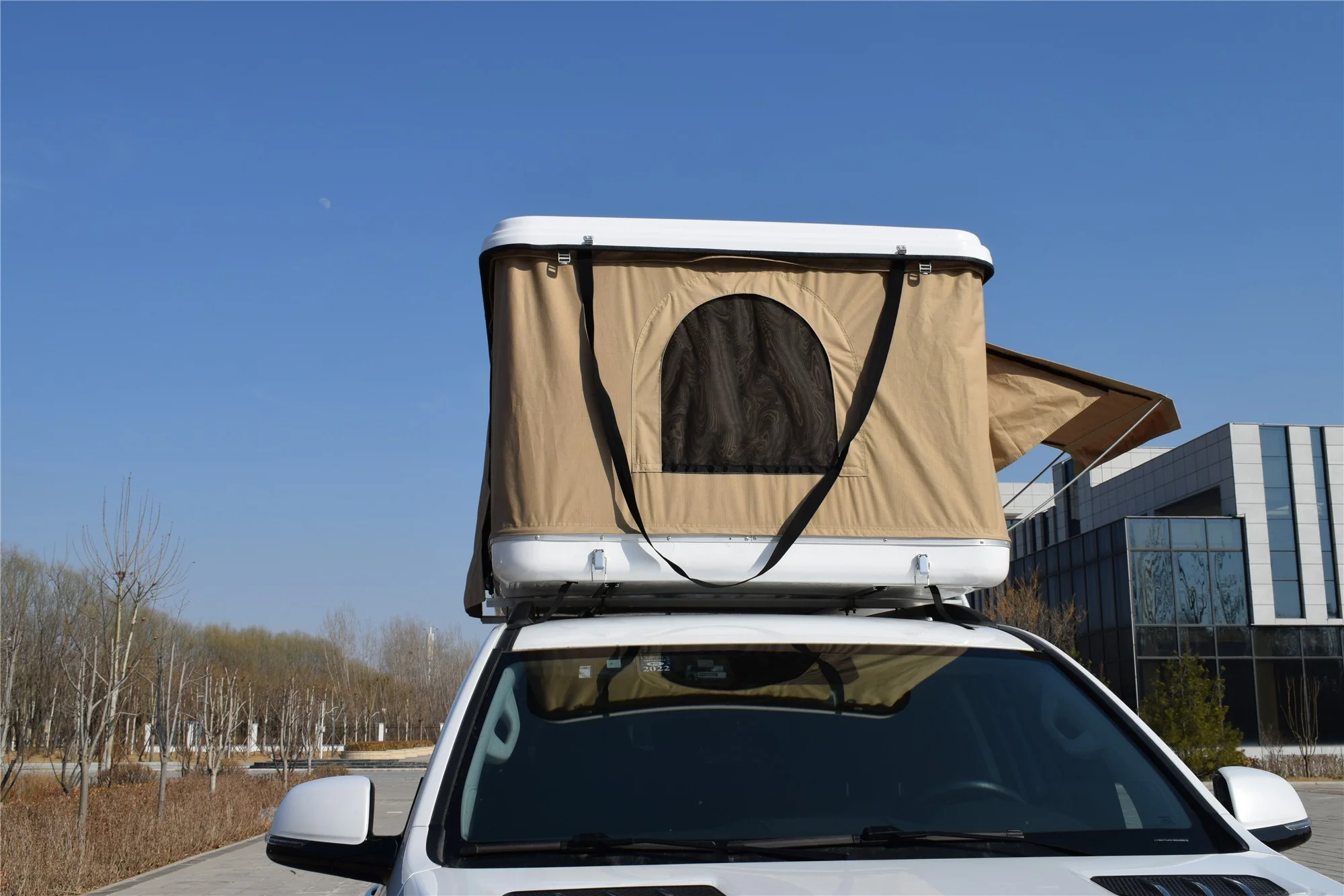 High Quality Fiberglass Hard Shell 4*4 Car Roof Top Tent with Roof Rack
