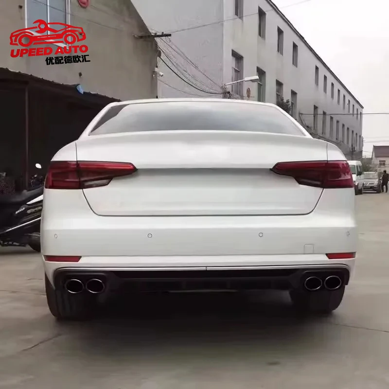 Suitable for Stlf Diffuser With Exhaust A4L B9 Sedan Sline Upgrade S5 Style Tips Body Parts Rear Lip Dropshipping Agent 17-19