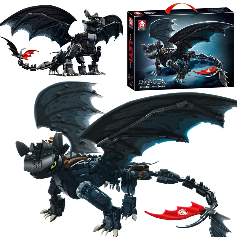 

Creative Building Blocks Night Shadow Dragon Movie Series DIY Assembly Collection Ornaments Toys,For Children Boys Holiday Gifts