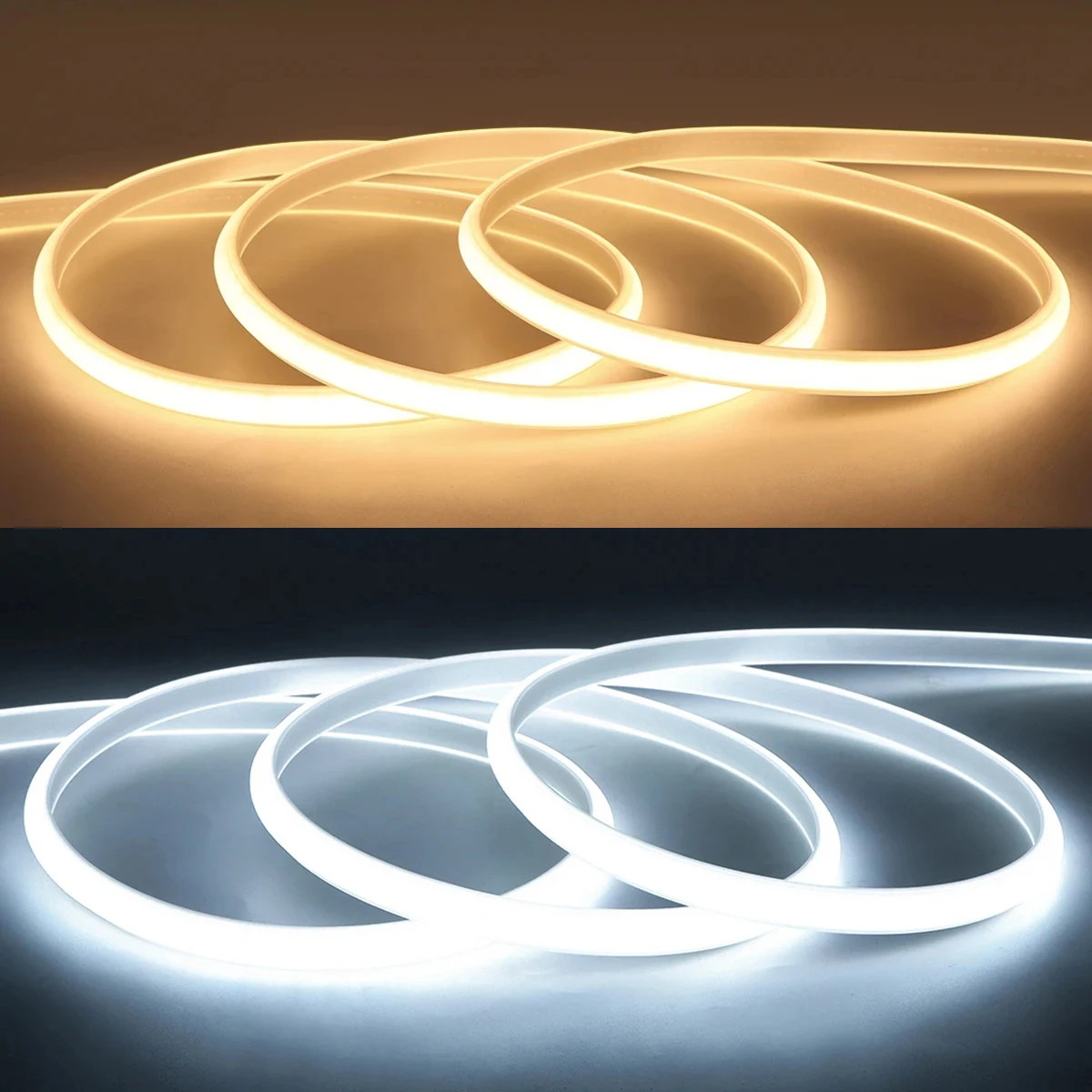 High Brightness 220V Led Strip Lights Waterproof COB Led Strip Lights EU Plug Flexible Ribbon Tape for Bedroom Kitchen Lighting