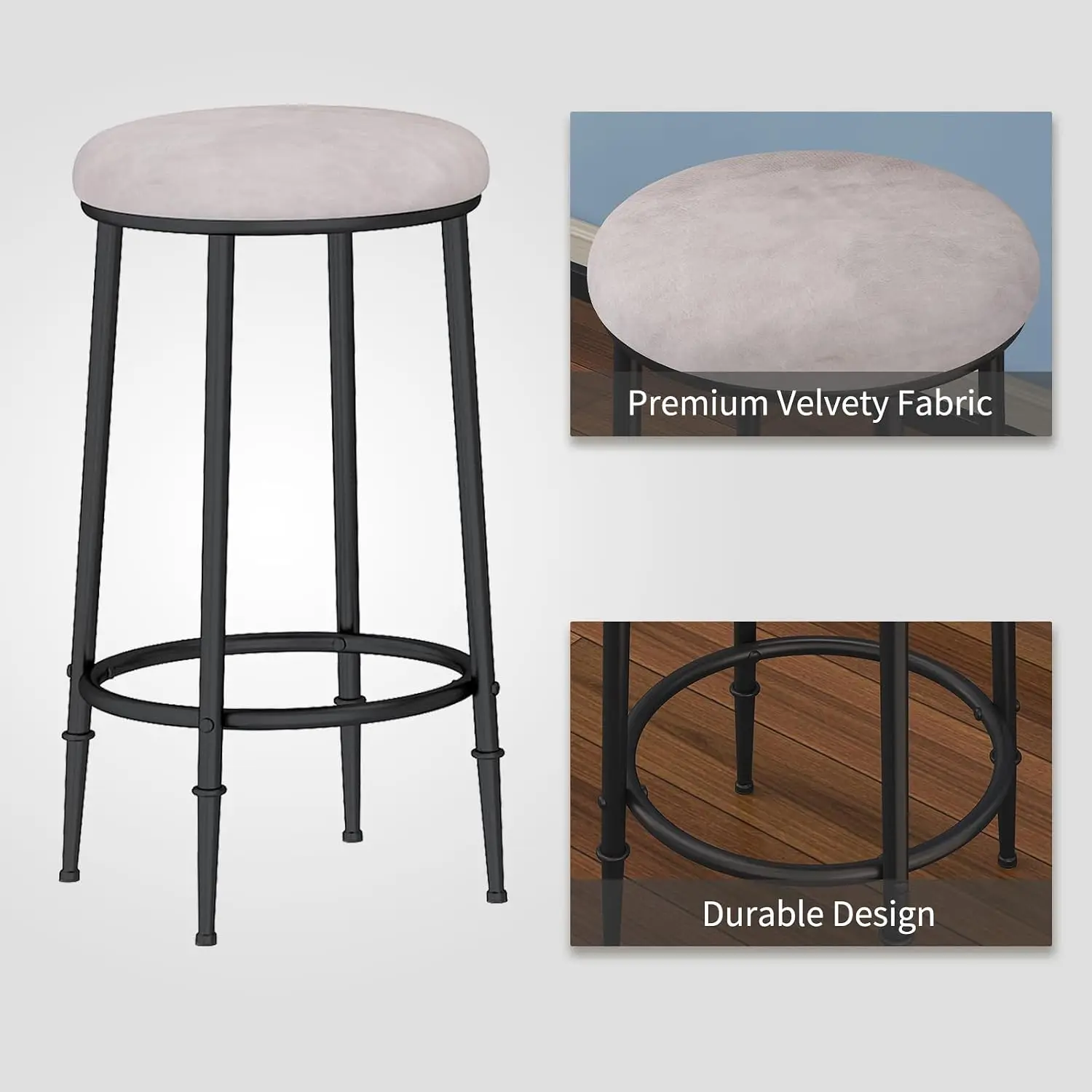 Bar Table Set for 3, 4 Piece Console Table with 3 Stools, Counter Height Kitchen Table Set with 3 Chairs for Breakfast Nook, Liv view 5