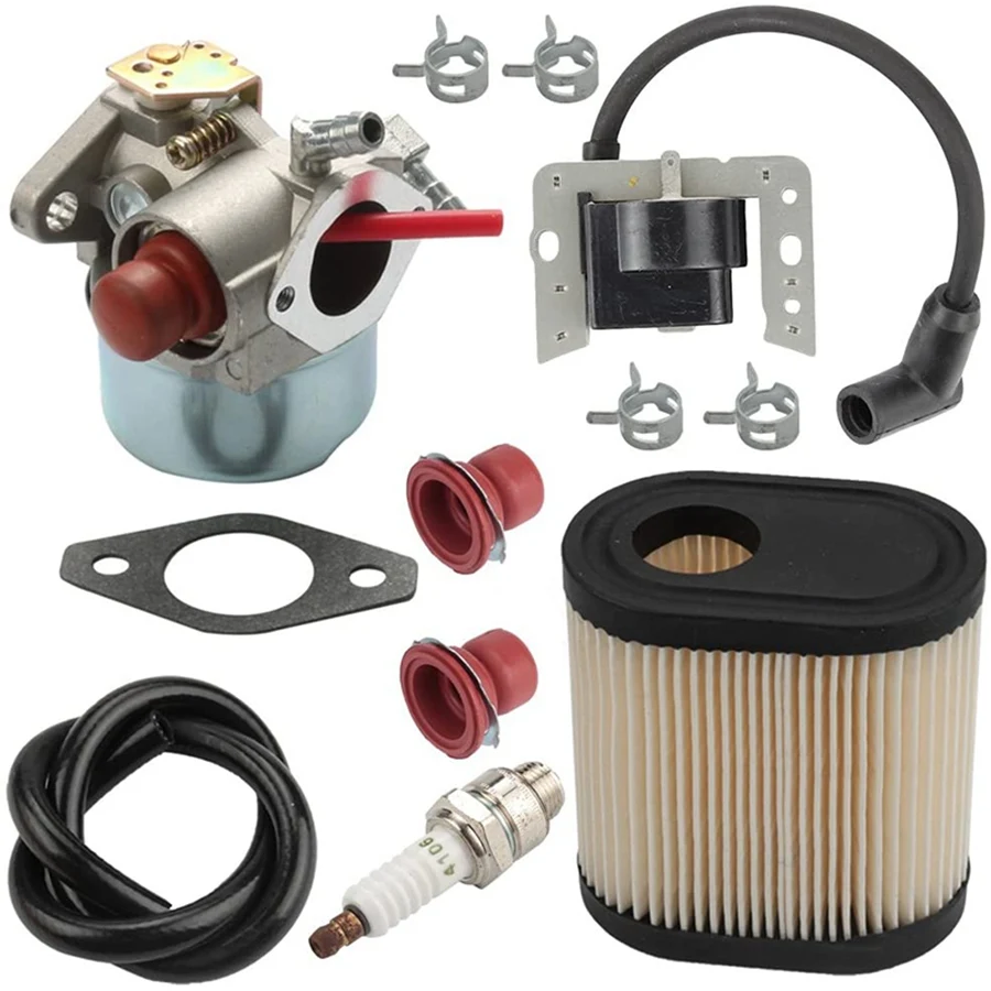 640350 Carburetor +Ignition Coil + Air Filter for Tecumseh LEV105 LEV120 LEV100 Recycler Lawn Mower Parts & Accessories