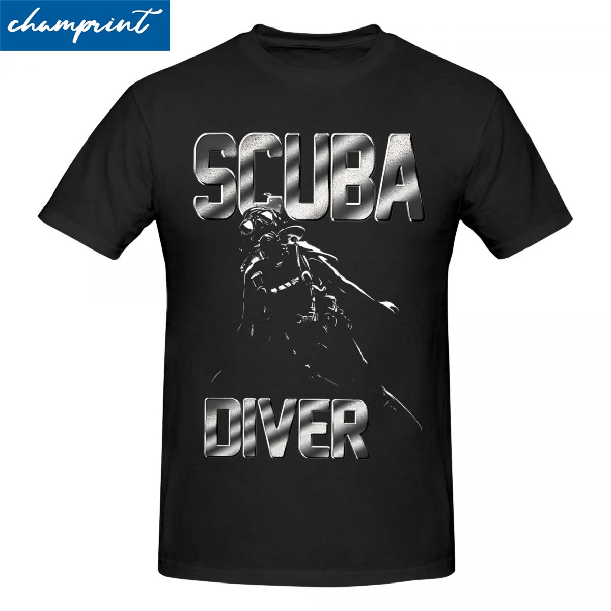 Scuba T Shirt Men Cotton Tops Shirts Funny Diving Diver O-neck Short Sleeve