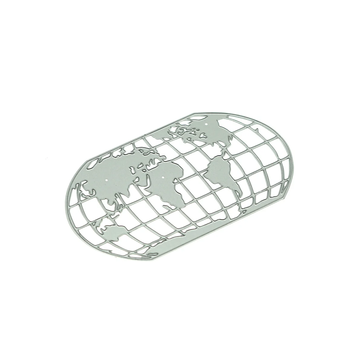 Metal Cutting Die Oval Globe Pattern Presscut Handmade Earth Clip Art Card Decorating Postcard Scrapbooking Punch Cutter