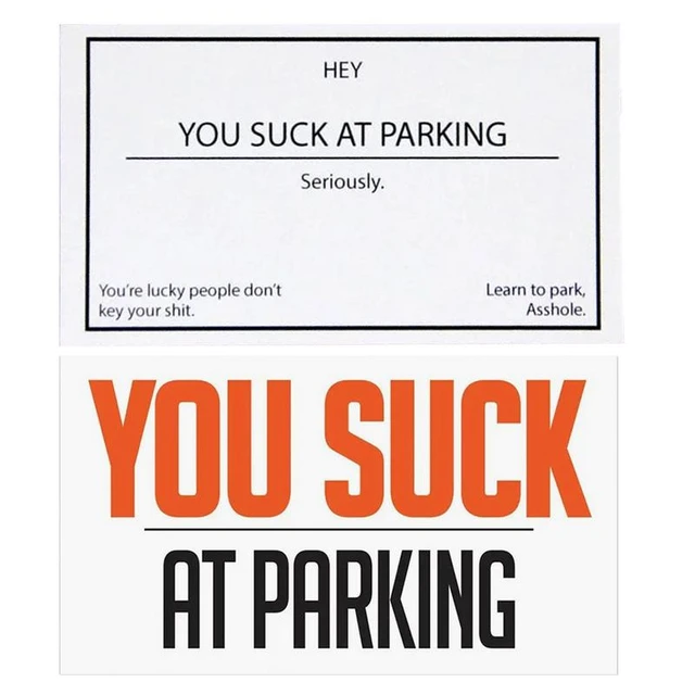 You Suck At Parking Cards Funny Parking Violation Cards Bad Parking Cards Gag Note Cards Learn To Park Cards For Adults Bad - AliExpress you-suck-at-parking-cards-funny-parking-violation-cards-bad-parking-cards-gag-note-cards-learn-to-park-cards-for-adults-bad-aliexpress