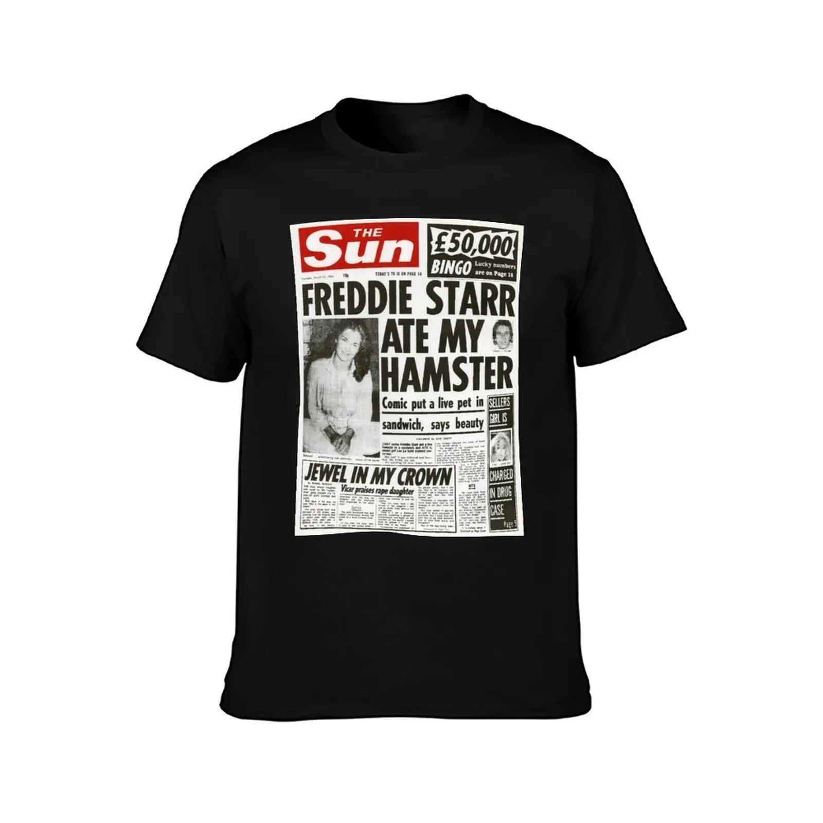 Freddie Starr Ate My Hamster T-Shirt, Summer Casual Cotton Tee, Oversized Streetwear Tops, Vintage Graphic Print, 100% Cotton