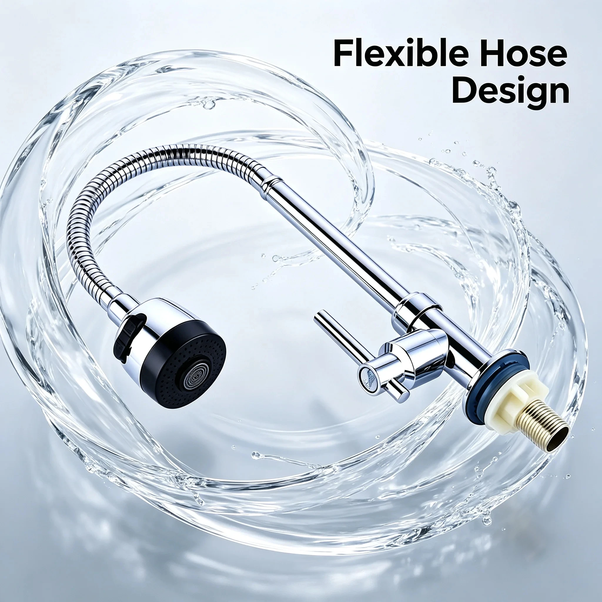 Long Tube Kitchen Sink Faucet, Rotating in All Directions for Easy Cleaning of Sink Hygiene, Household Single Cooling Faucet