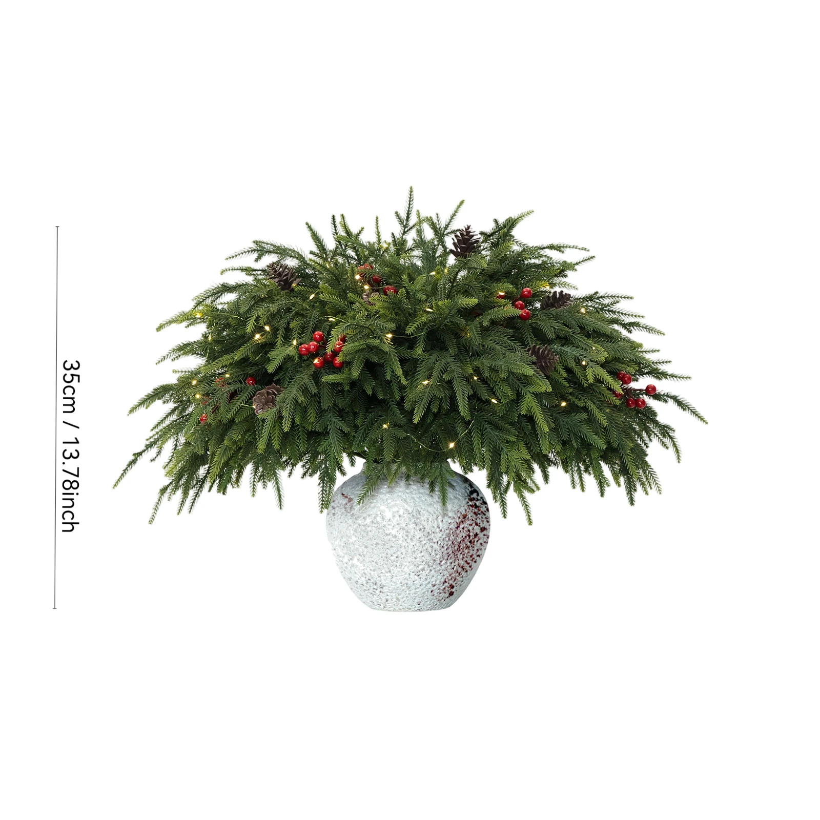 عيد الميلاد نورفولك فروع الصنوبر الحرف فو عيد الميلاد نورفولك فرع الصنوبر لعيد الميلاد المنزل حفلة السنة الجديدة ديكور بطارية تعمل