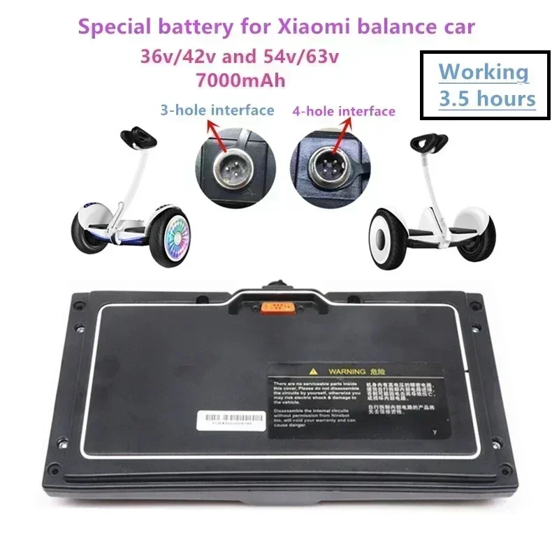 

2022Original Scooter 36V / 54V Battery pack ForXiao Mi Battery of No.9 balance car 36V 7000mAh lithium battery Working 3-5 hours