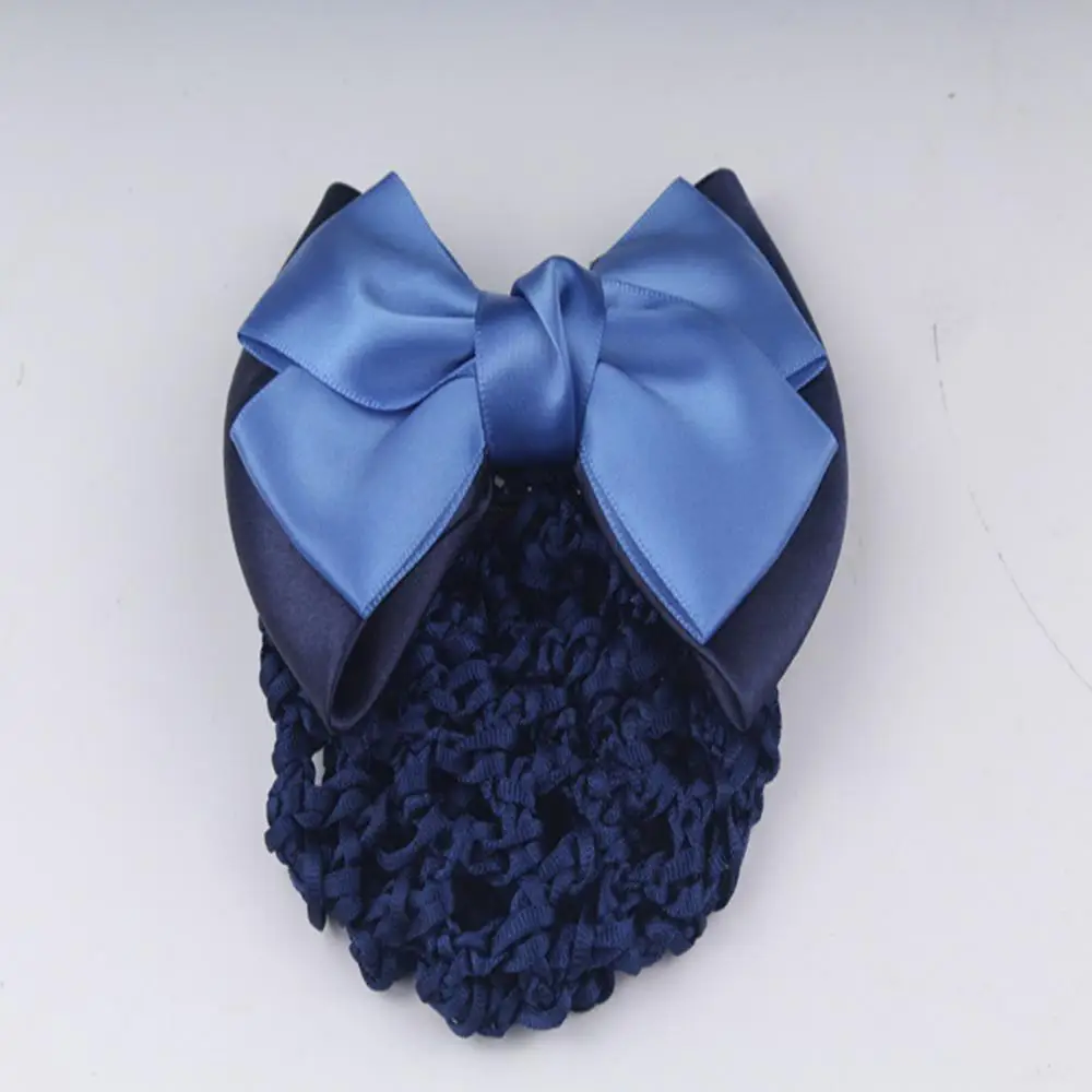 Bun Cover Snood Hairnet Girls Crochet Hair Net Pro Bow Barrette Hair Clip Cover Bowknot Bun Snood Hairnet Hair Styling Hair Ties