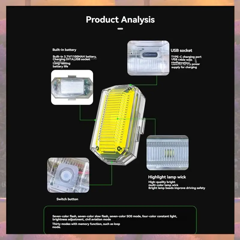 Top Sale Wireless LED Drone Strobe Light For Motorcycle Car Bike 2.4G Remote Control Flash Warning Light Signal Light