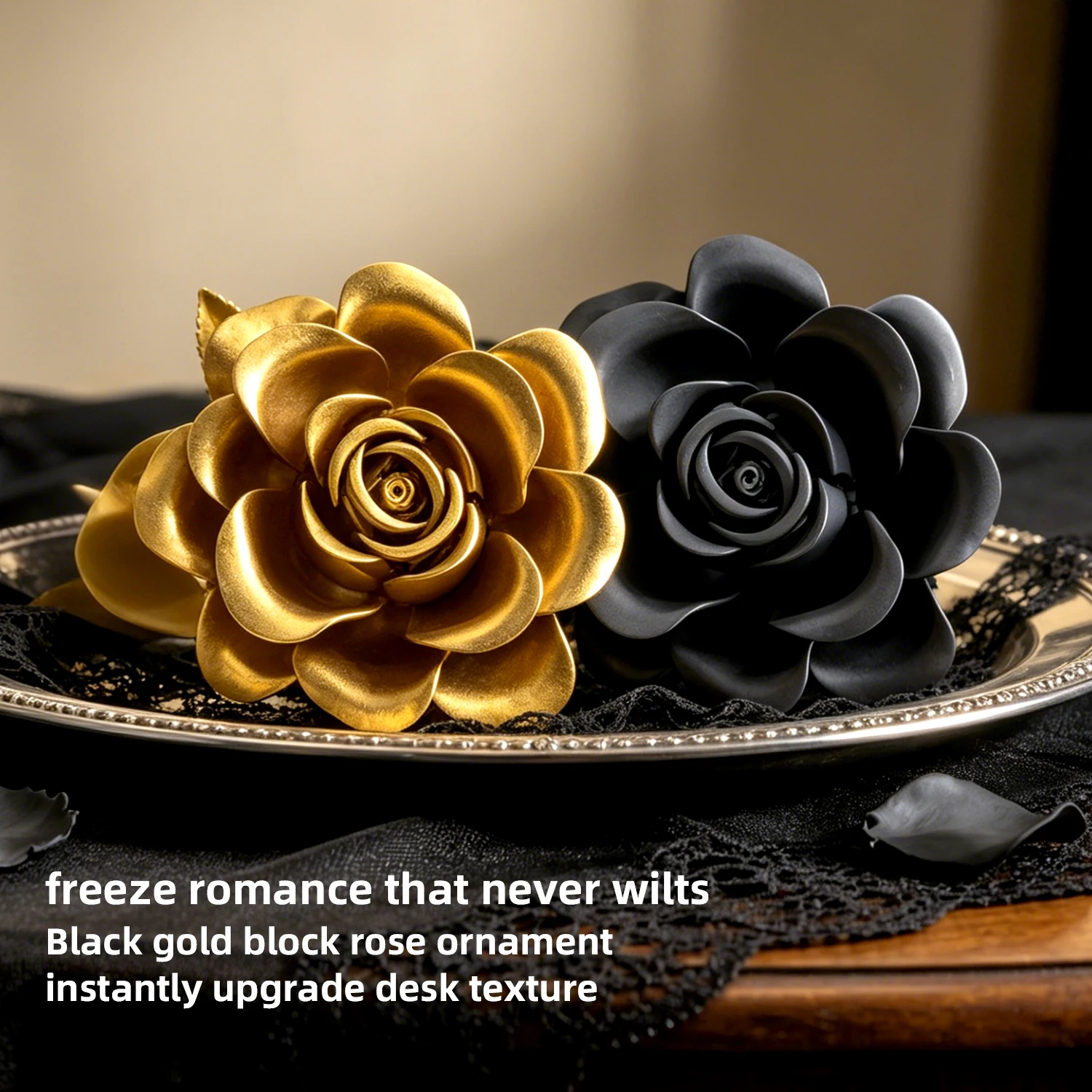 

Black Rose building blocks Gold Rose set ABS plastic Flowers Assembling toy Valentine's Day Christmas Gifts
