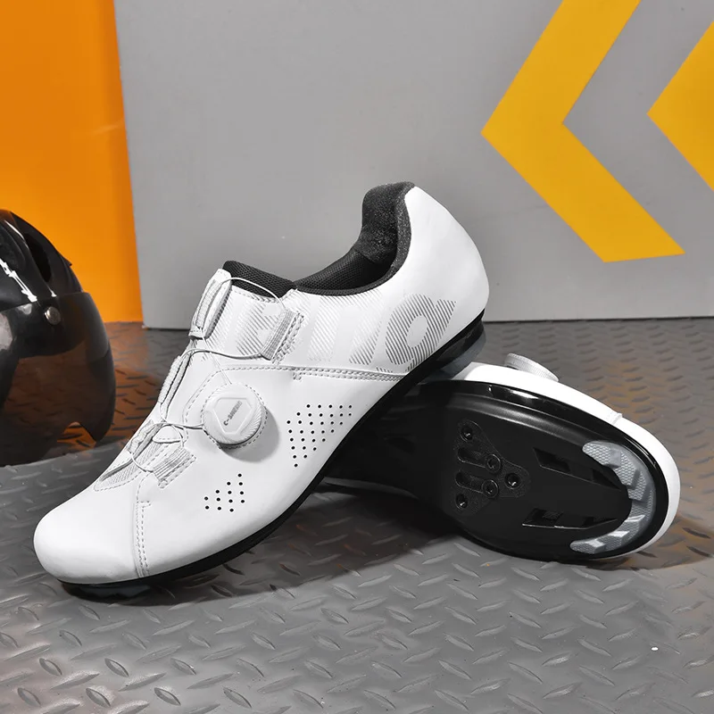 

Unisex Cycling Shoes with Dual Knob Closure, Breathable Microfiber Upper, 3 Soles (Road/MTB/Rubber) for All-Terrain Riding