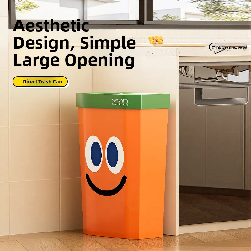 

Large Capaci Square Garbage Can 25L Kitchen Office Home Use Uncovered Creative Design PP Material Resistant to Prure And...