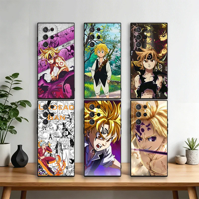 Seven D-Deadlys Sins Meliodas Phone Case Cover for Samsung Galaxy S22 S23 Plus S24 FE S25 Edge S26 Ultra S20 S21 + Black Soft Sh