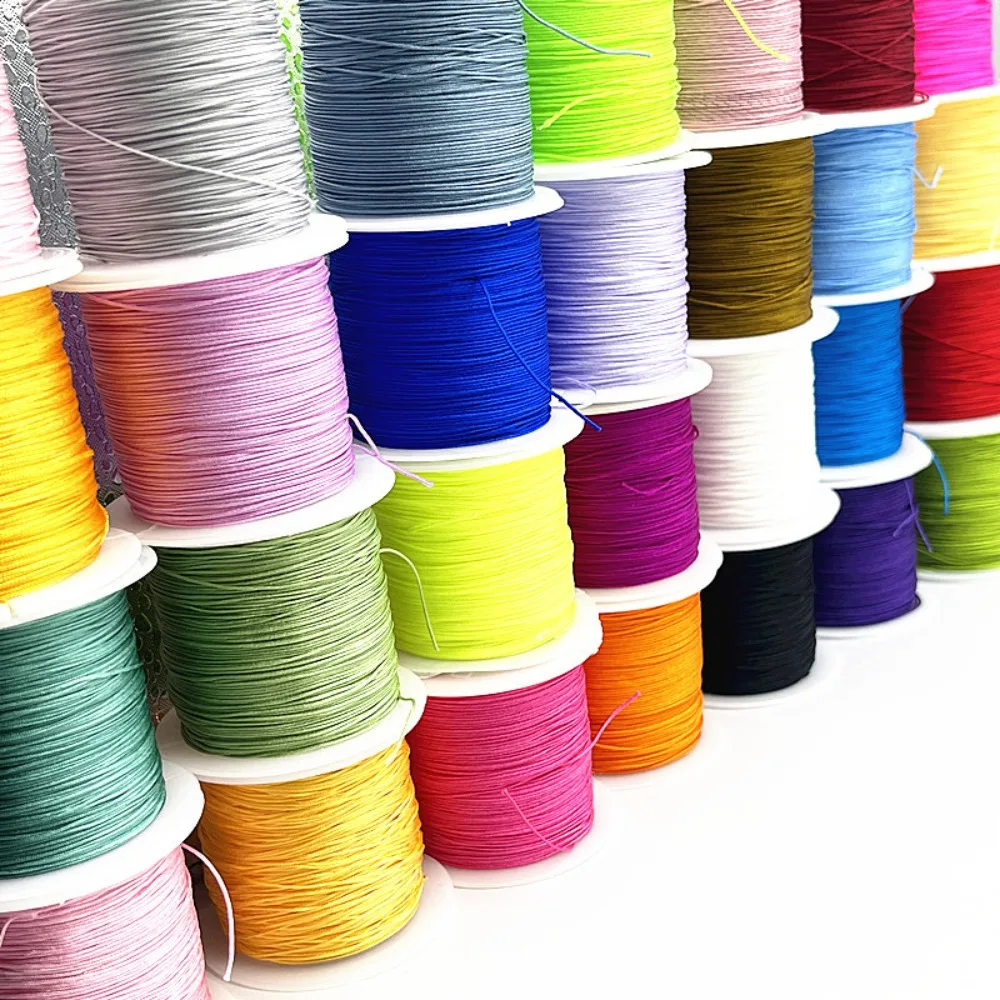 Cordón de nailon Extra fino de 0,4mm de alta calidad para hacer joyas, pendientes, collar, pulsera, cadena de teléfono, accesorio de Material de tejido DIY