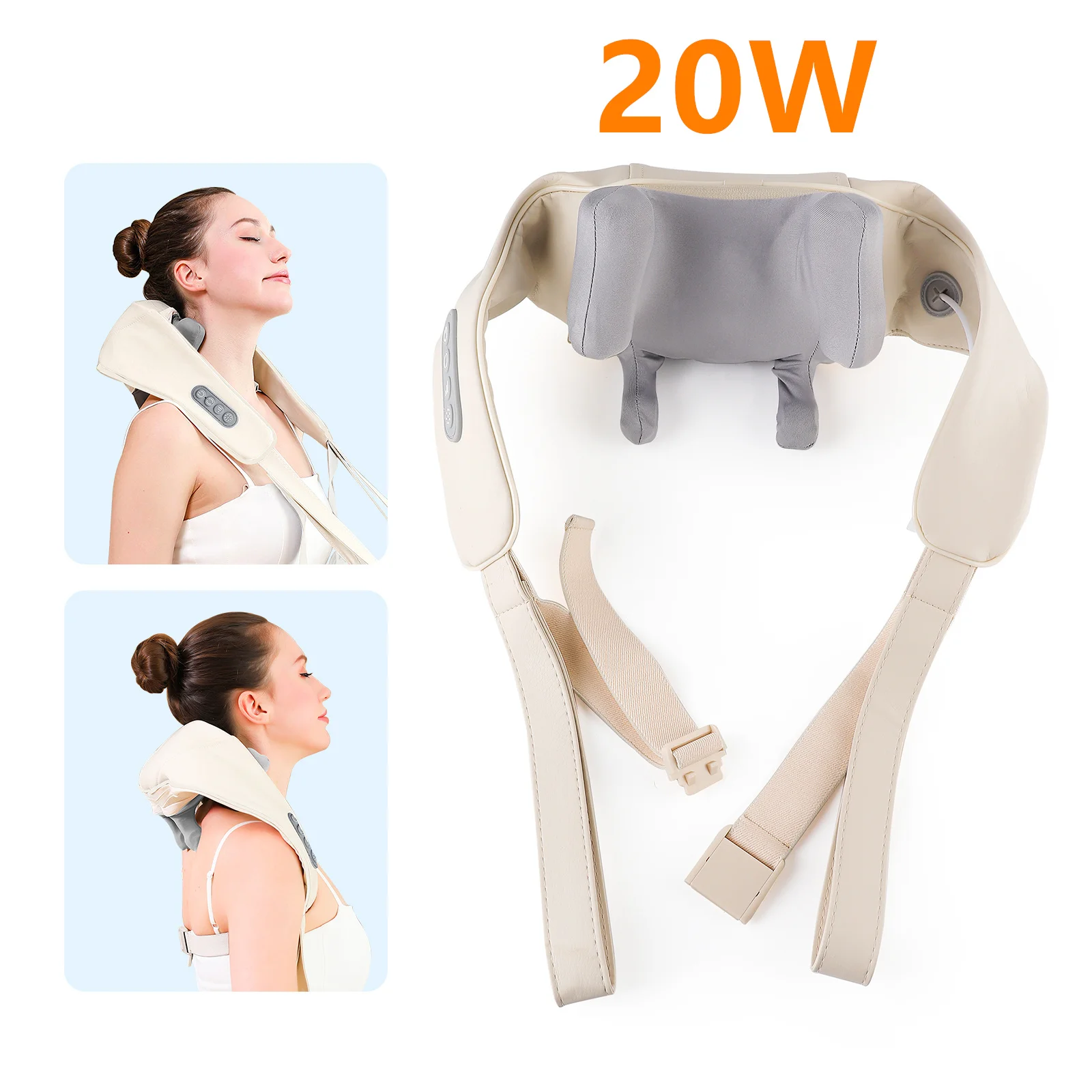Foreverlily 26W Nek- en Schoudermassager Draadloze Schouder- en Rugkneden Massage Sjaal Trapezium Hals Cervicale masajeador