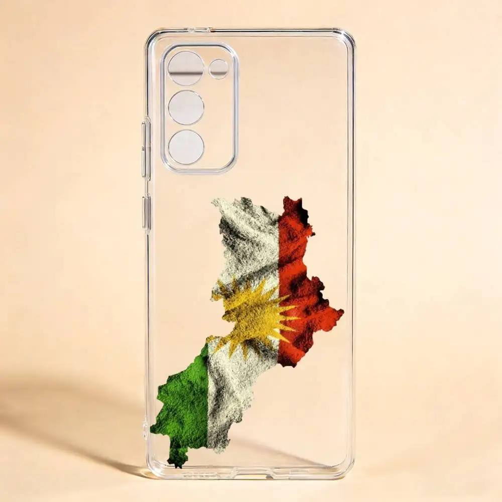 

Kurdistan Flag LOGO Phone Case For Samsung Galaxy S24 S25 S23 S22 S21 Transparent Cover Case