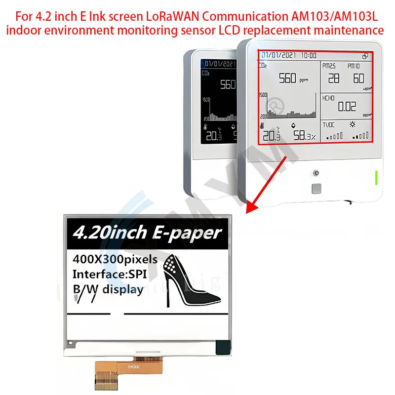 

For 4.2 inch E Ink screen LoRaWAN Communication AM103/AM103L indoor environment monitoring sensor LCD replacement maintenance