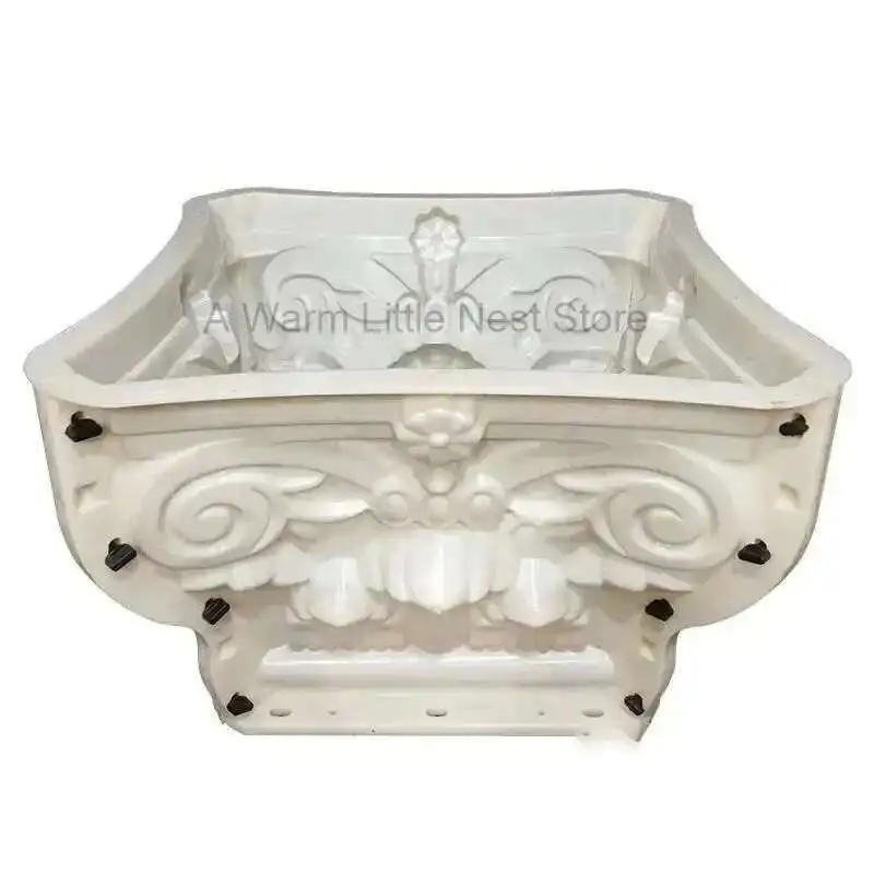 

Durable ABS Plastic Roman Column Head and Foot Cement Mold European Square Concrete Pedestal for Roof Support Villa Gater
