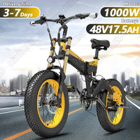 X3000 Plus E-Bicycles 1000W Motor 48V17.5AH Battery City Road Riding Electric Bicycle Aldult 20*4.0 Inch Fat Tires Electric Bike