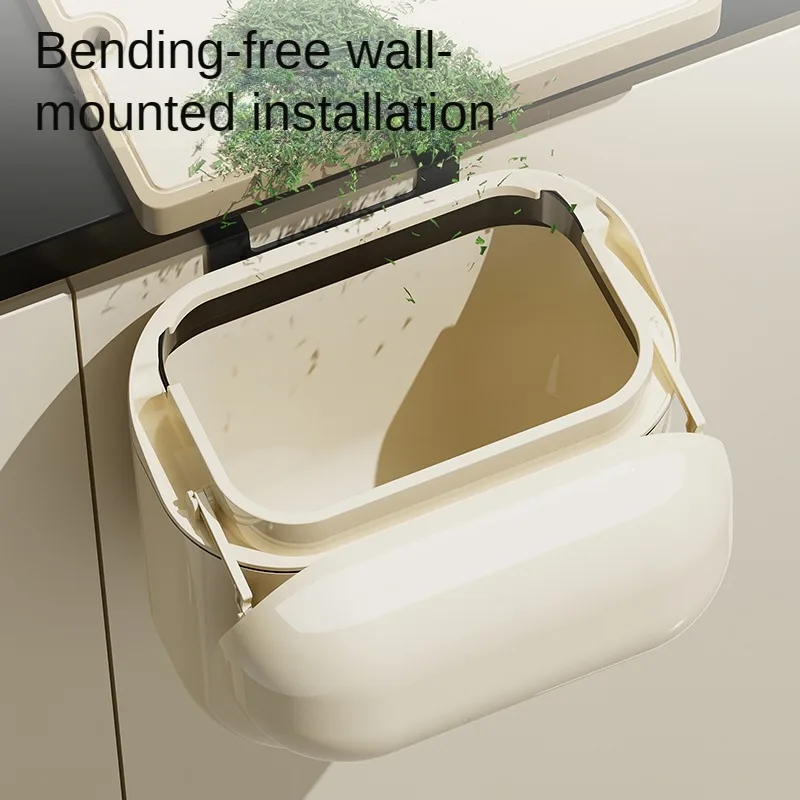 9L/12L Wall-Mounted Garbage Bin for Kitchen and Toilet, Large Capacity Trash Can for Narrow Spaces and DIY Projects