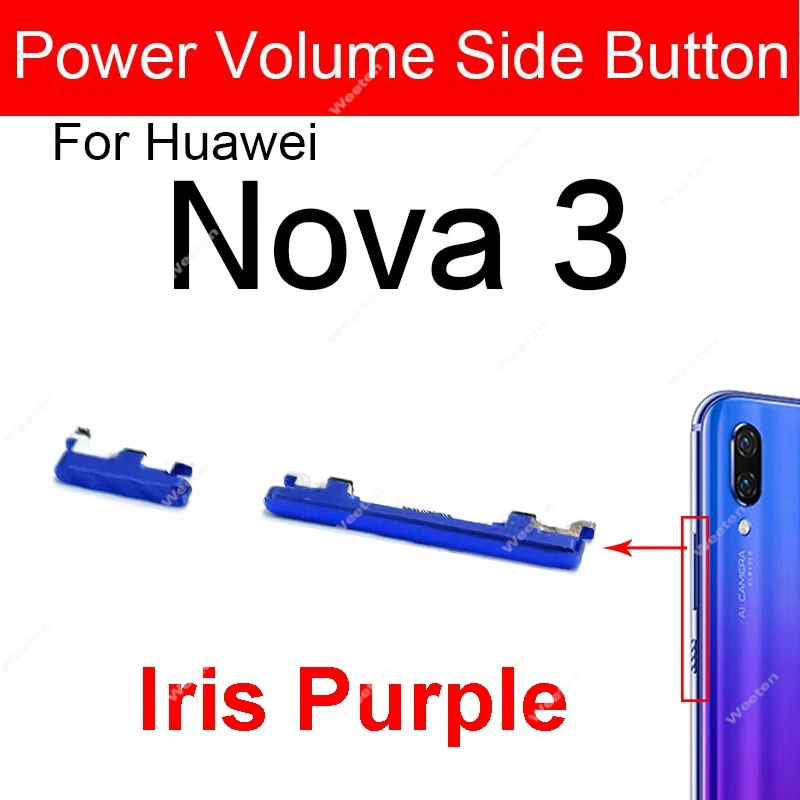 Kit De Botones Laterales Para Huawei P20 Pro – Botón De Encendido Y Volumen (Plateado)