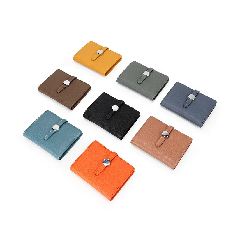 New Genuine Leather Womens Wallets and Purses Luxury Brand Design Hasp Square Wallet Fashion Card Holder Women Small Coin Purses