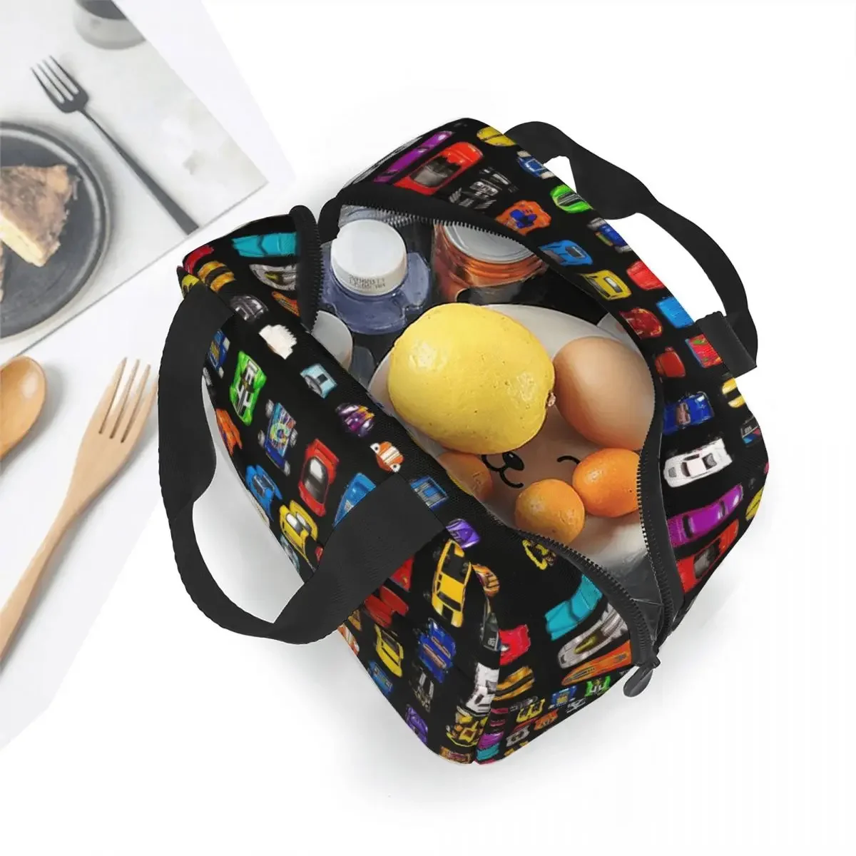 Construction Truck More Cars Insulated Lunch Bag Leakproof Lunch Container Cooler Bag Tote Lunch Box Work Outdoor Men Women