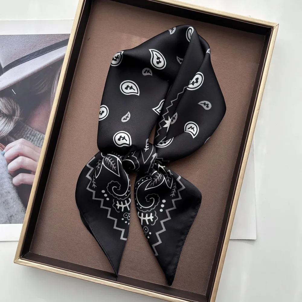 Paisley-Design Bedruckter Schal Seidenimitat-Schal Damen Quadratische Haarbänder Foulard Damen-Bandana Halstuch Stirnbänder 2026 Neu – Detail 8