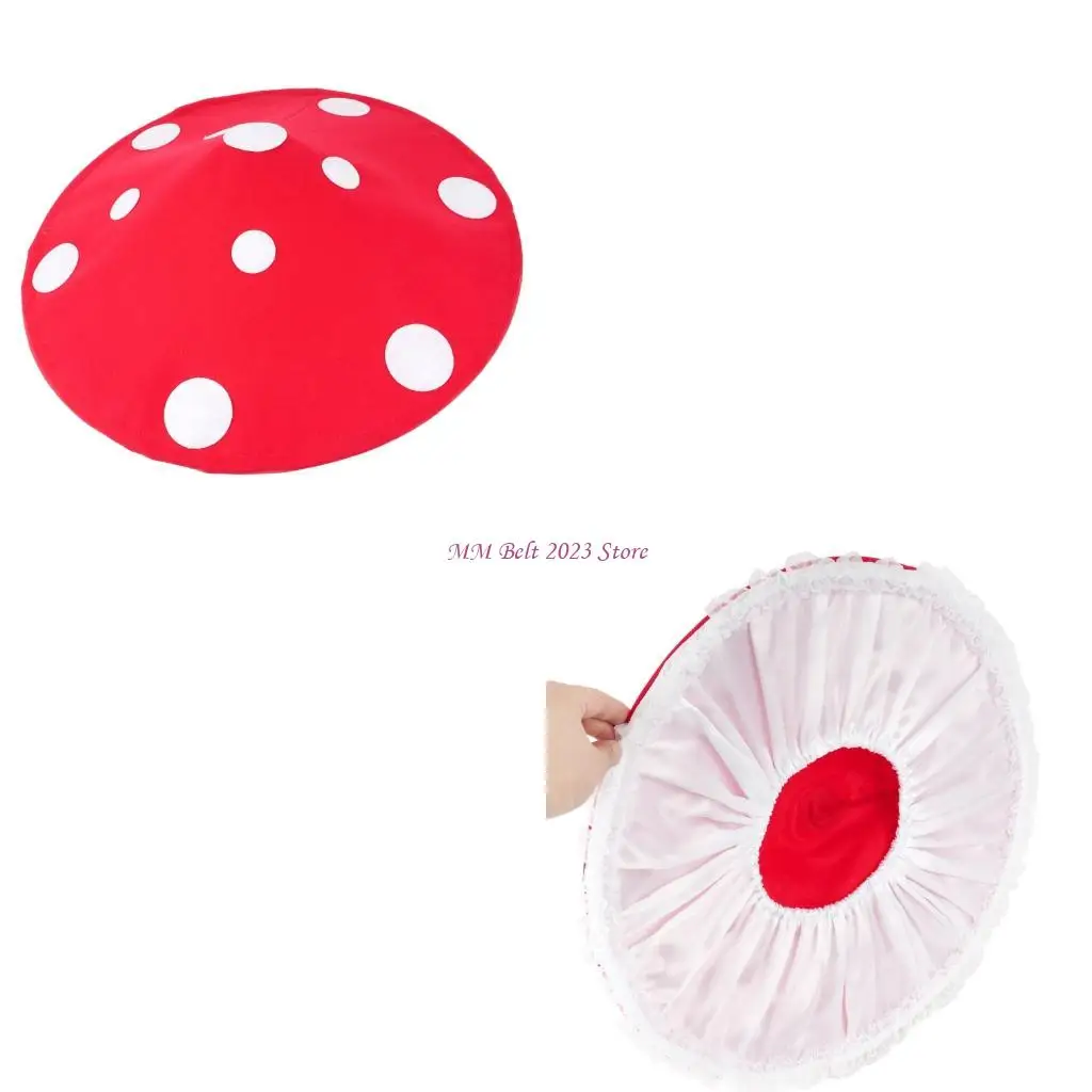 

49ME нетканый грибной колпак с кружевной отделкой, головной убор для костюма на Хэллоуин, косплей, событие и тематическая сбор