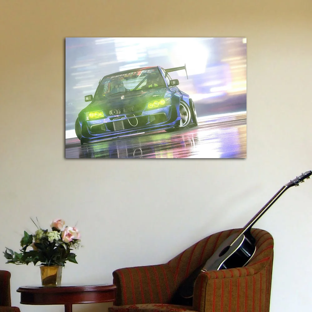 Lancer Evolution Drifting Canvas Painting Wall Art Car Poster For Living Room Corridor Home Decoration
