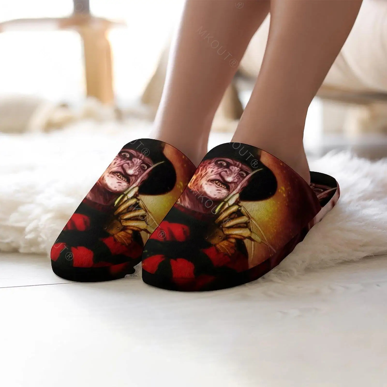 Freddy Krueger (22) Warm Cotton Slippers For  Men Women Thick Soft Soled Non-Slip Fluffy Shoes  Indoor House Slippers Size